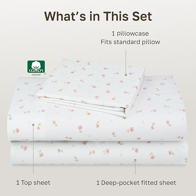 California Design Den Soft 100% Cotton Twin Size Bed Sheets Set, 400 Thread - Image 4