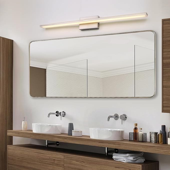 39.4 inch Brushed Nickel Bathroom Vanity Light Bar 5CCT Dimmable Bathroom Light - Image 3