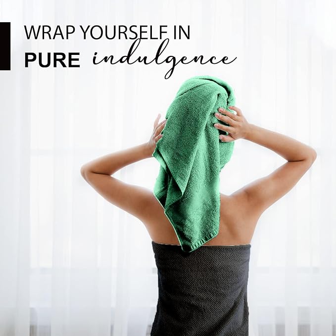 KAHAF COLLECTION 100% Cotton Bath Towels, 24x48 Pack of 6 Towels, Quick Dry - Image 2