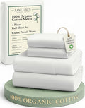 LANE LINEN 100% Organic Cotton Full Sheets Set 4-Piece Pure Percale Long Staple by LaneLinen