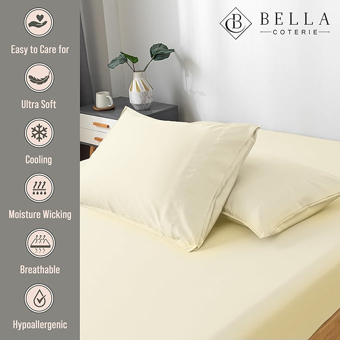 Bella Coterie | Luxury Bamboo Viscose King Size Pillowcase Set | 100% - Image 2