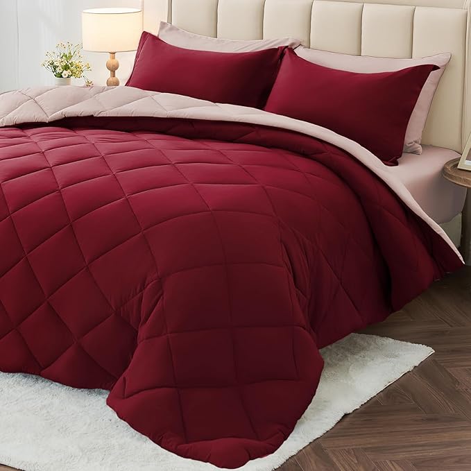 MUXHOMO 5 Pieces Twin Comforter Set, Reversible Bed in a Bag Twin Size by MUXHOMO