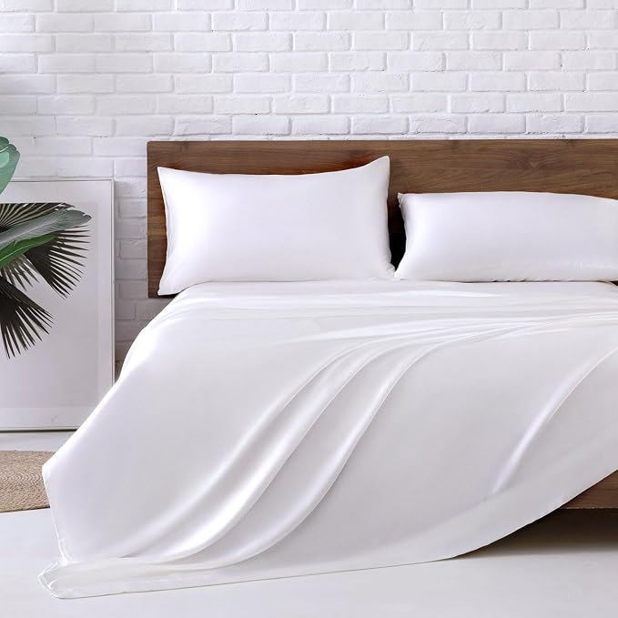 MR&HM Satin Bed Sheets, Twin Size Sheets Set - Image 5