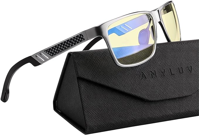 ANYLUV Blue Light Blocking Glasses Men Computer Gaming Glasses Lightweight by ANYLUV