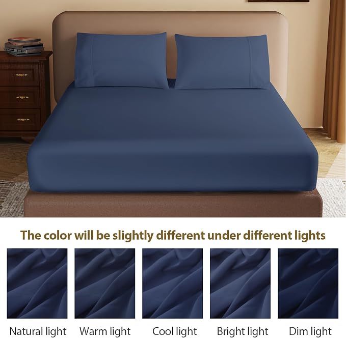 100% Egyptian Cotton Fitted Sheet Twin XL Size, 600 Thread Count, Soft & - Image 8
