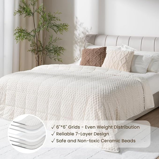 Drewin Weighted Blanket 20lbs, Ultra-Soft Warm Weighted Blanket Queen Size - Image 4