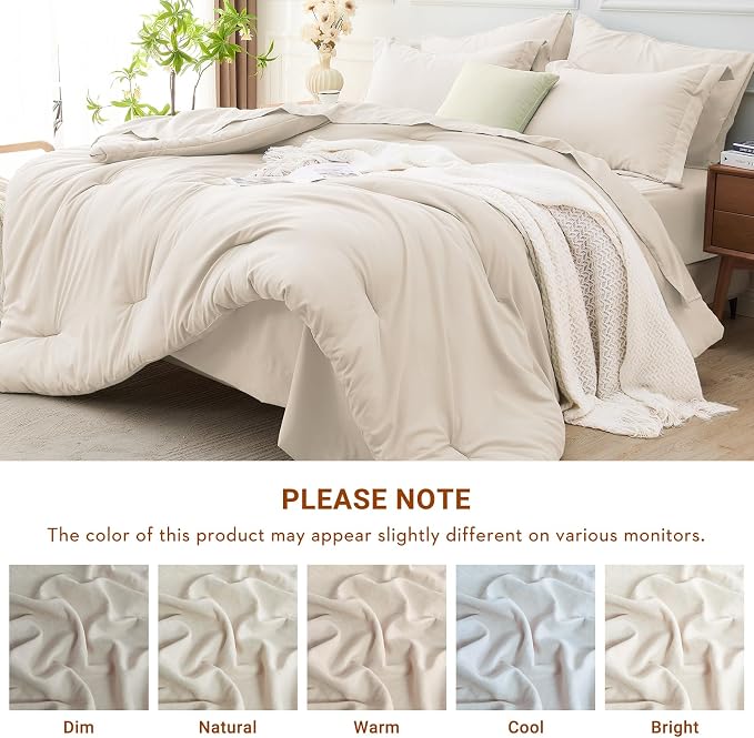 MUXHOMO 7 Pieces Queen Comforter Set, Soft Bed in a Bag Queen Size, All Season - Image 7