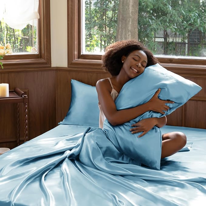 CozyLux Satin Sheets King Size Sheet Set - Image 7