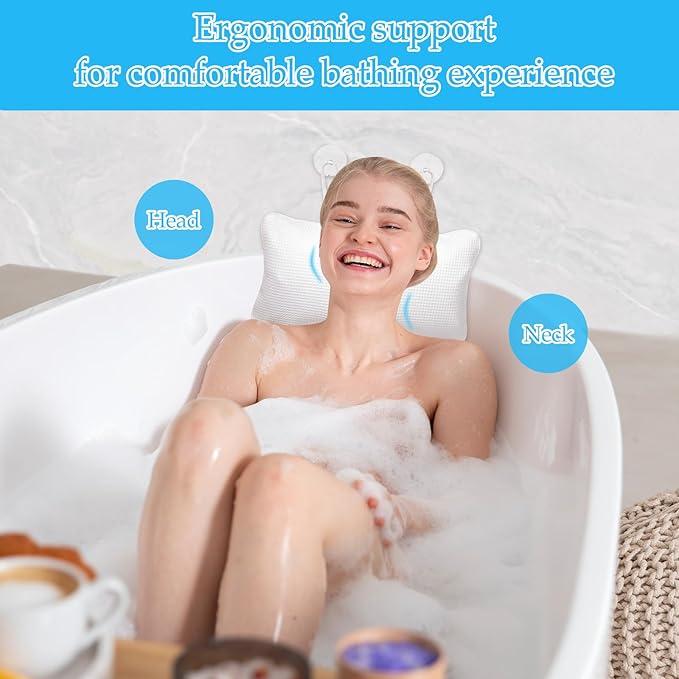 EORTA Inflatable Bathtub Pillow Anti-Slip Aerated Bath Pillow - Image 5