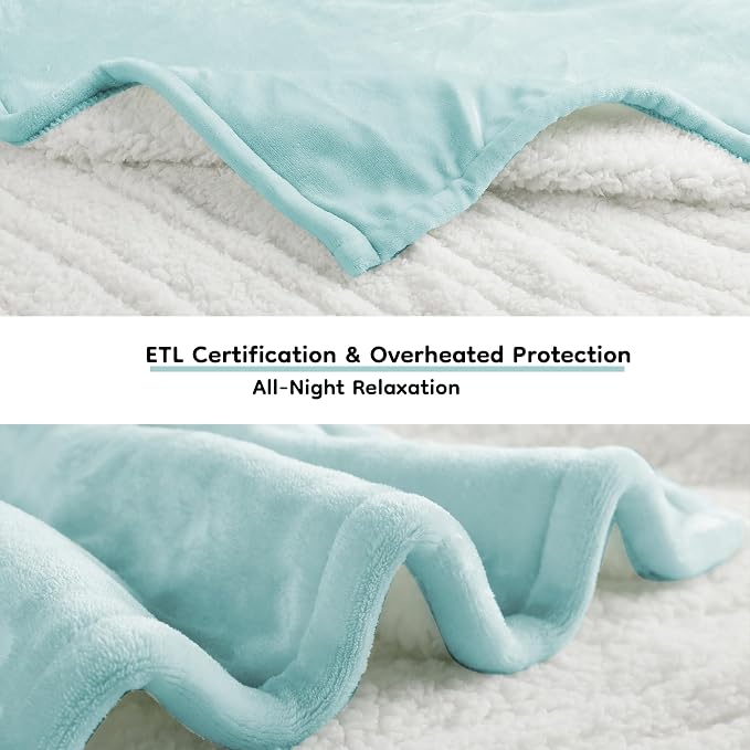 LaffyLo Electric Heated Blanket King Size 90 x 100, Dual Control, Fast Heating - Image 2