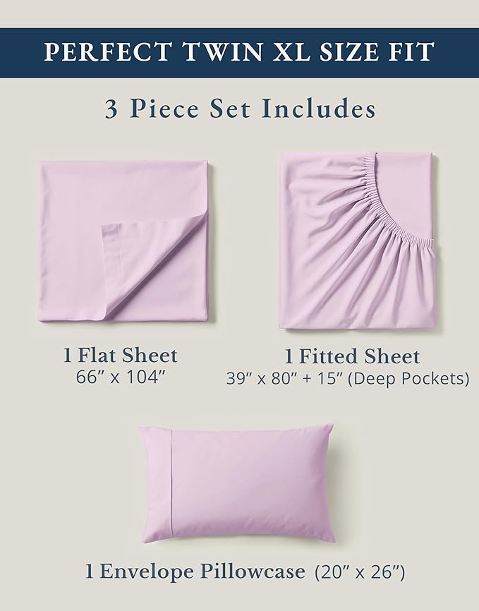 LANE LINEN 100% Organic Cotton Sustainably Produced Extra Large Twin Sheets - Image 4