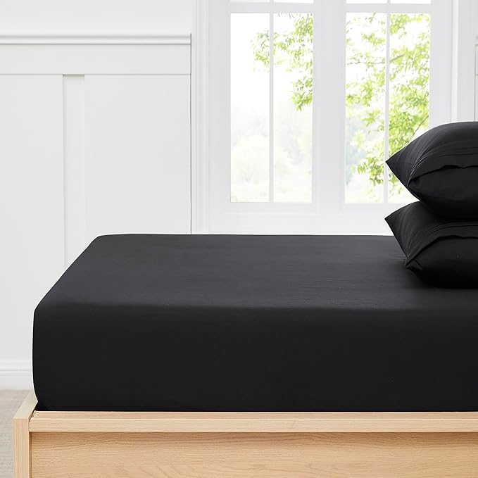 Queen Fitted Sheet Only with Full Elastic & Built in Corner Sheet Straps to - Image 3