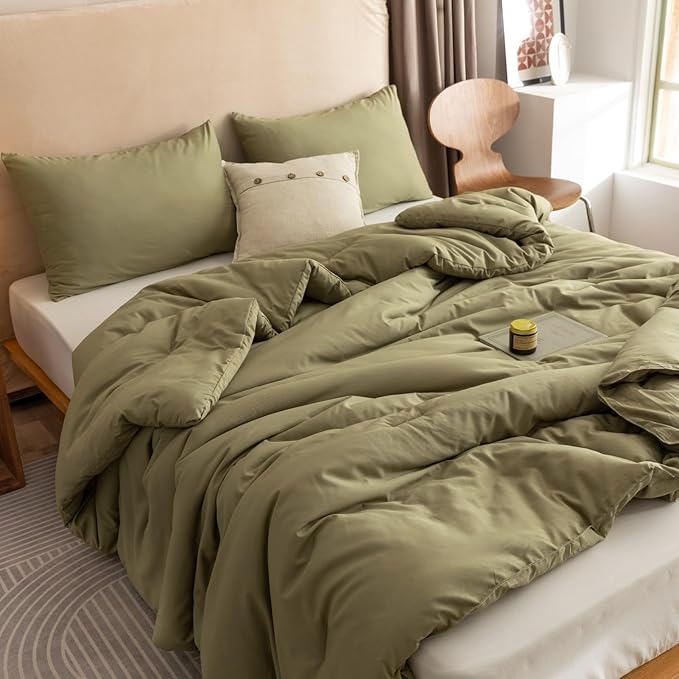 ROSGONIA Oversized Queen Comforter Olive Green by ROSGONIA