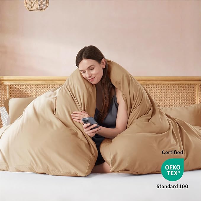 Nestl Mocha Brown Duvet Cover Queen Size - Image 3