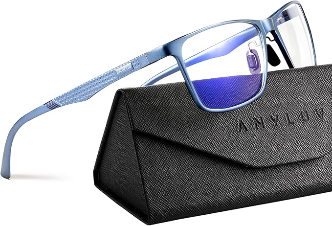 ANYLUV Blue Light Glasses Men, Relieve Eyestrain and Eye Protection, Al-Mg by ANYLUV