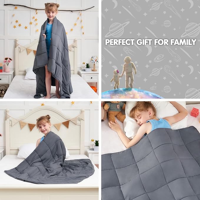 Weighted Blanket Kids 7lbs, Twin Size Cooling Heavy Throw Blanket - Image 8