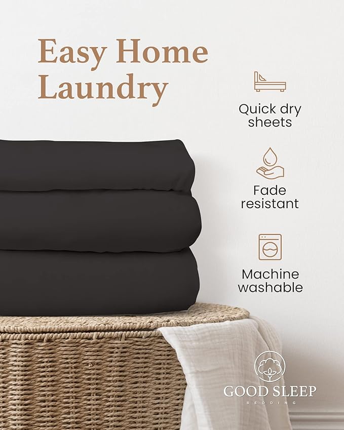 1000 Thread Count Dark Gray Queen Fitted Sheet Only Deep Pocket, Egyptian - Image 5