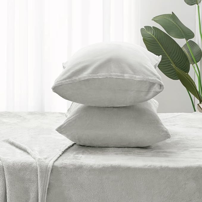 BEDELITE Flannel Sheets King Size Light Grey - Image 7