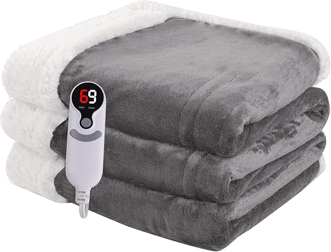 Heated Blanket Electric Blanket Full Size 72''x84'' by Minervada