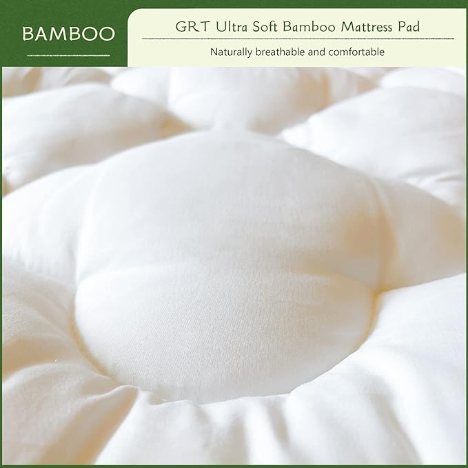 GRT Mattress Pad Cover Rayon from Bamboo California King Size, Extra Thick - Image 2