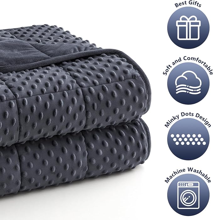 Topcee Weighted Blanket King Size, Minky Dots Heavy Blanket - Image 4
