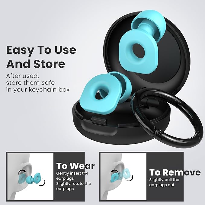 2 Pairs of Earplugs for Sleeping, Reusable Hearing Protection Ear Plugs - Image 3