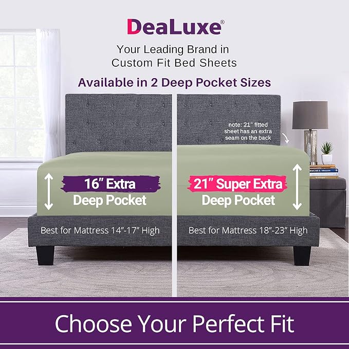 Full Fitted Sheet – Deep Pocket Full Size Fitted Sheets Only Real 16” Fitted - Image 2