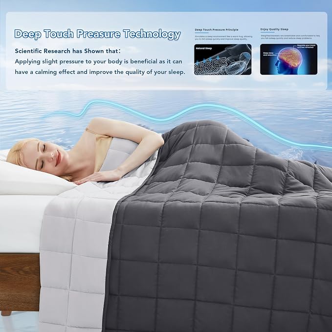 Topcee Weighted Blanket Soft Cooling Heavy Blanket Sleeping, Apply to 190-210 - Image 4