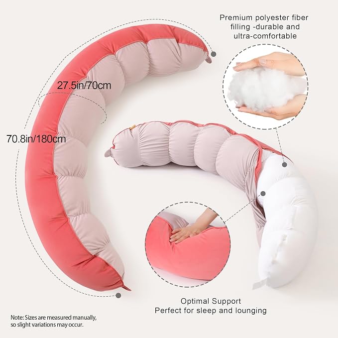 Peallow – Long Round Body Pillow - Image 3