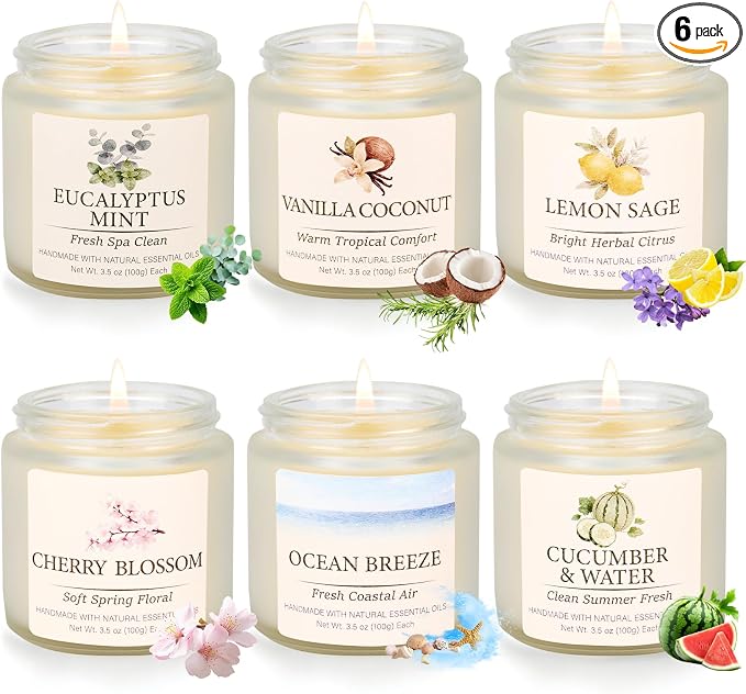 Spring Summer Scented Candles Set, Soy Candles by FKJOL