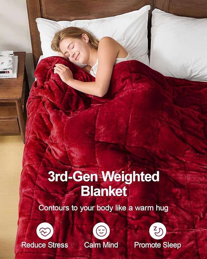 Super Fuzzy Soft Sherpa Fleece Weighted Blanket, 20 lbs Dual Sided Fluffy Heavy - Image 2