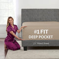 XL Twin Sheets Deep Pockets Fitted – Twin XL Fitted Sheets Only – 21” Fitted by DeaLuxeBedding