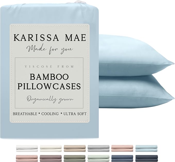 Karissa Mae Cooling Bamboo Viscose King Size Pillowcase Set | 100% FSC by KARISSAMAE