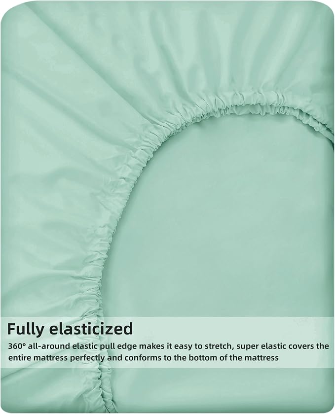 HBHLFZ Queen Fitted Sheet Only, Soft Breathable Bottom Sheet - Image 5