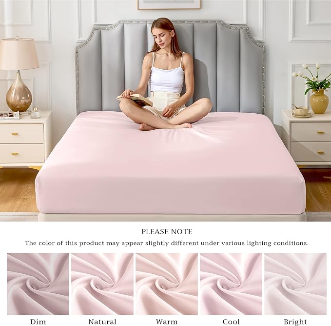 FreshCulture Pure Cotton Fitted Sheets Twin Size, 300 Thread Count Percale - Image 7