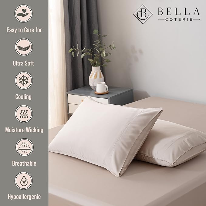 Bella Coterie | Luxury Bamboo Viscose King Size Pillowcase Set | 100% - Image 2