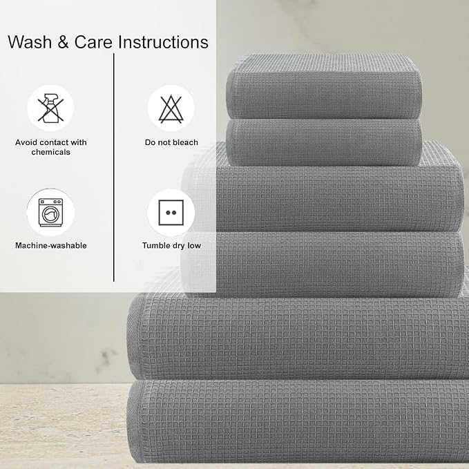 CASA COPENHAGEN Waffle 2Pcs 100% Egyptian Cotton Large Designer Bathsheet - Image 4