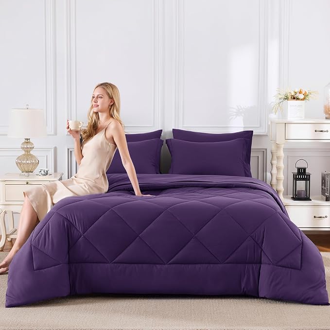 CozyLux Full Size Comforter Sets Purple - Image 7