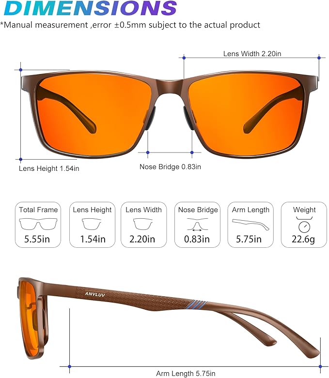 ANYLUV Blue Light Glasses Men, Relieve Eyestrain and Eye Protection, Al-Mg - Image 4