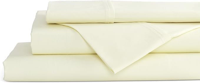 Linen Home 100% Cotton Percale Sheets Queen Size, Deep Pocket, 4 Pieces Set by LINENHOME