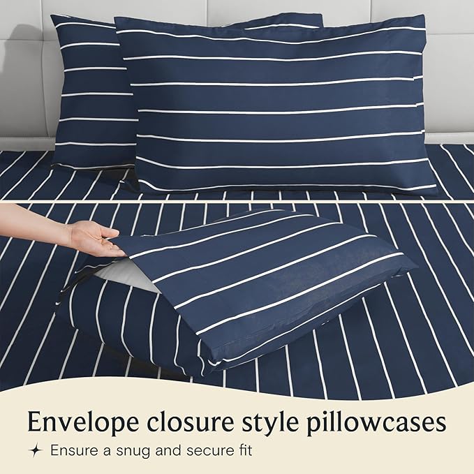 LuxClub 4 PC Cal King Size Sheet Set, Breathable Luxury Bed Sheets, Deep - Image 4
