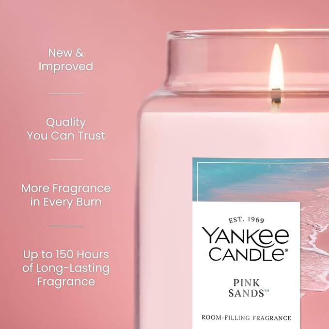 Yankee Candle Pink Sands Scented Candle, 22oz Large Jar - Image 3