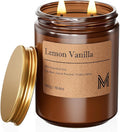 M&SENSE Lemon Vanilla Scented Christmas Candle Gift | 19.4oz, 115-Hour Burn | by MSENSE