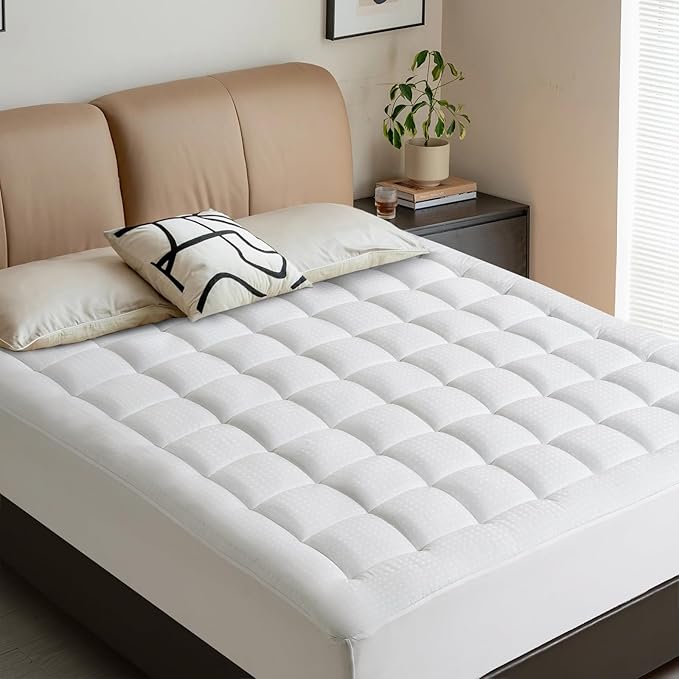 LEISURE TOWN Cotton Mattress Pad Twin Size Fitted Quilted Mattress Cover Pillow - Image 6