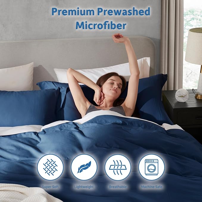 Nestl Navy Blue Duvet Cover Full Size - Image 6