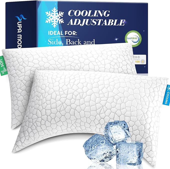 Cooling Pillow King Size Set of 2, Adjustable Bed Pillows by SUPAMODERN