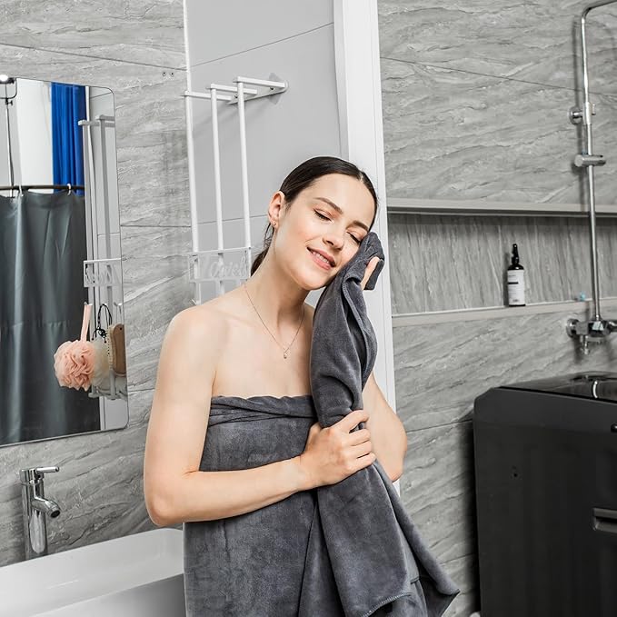 JML Bath Towels, Large Microfiber Bathroom Towel Set 6 Pack 30" x 60", Soft - Image 4