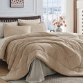 HEVUMYI Khaki & Linen King Comforter Set by HEVUMYI