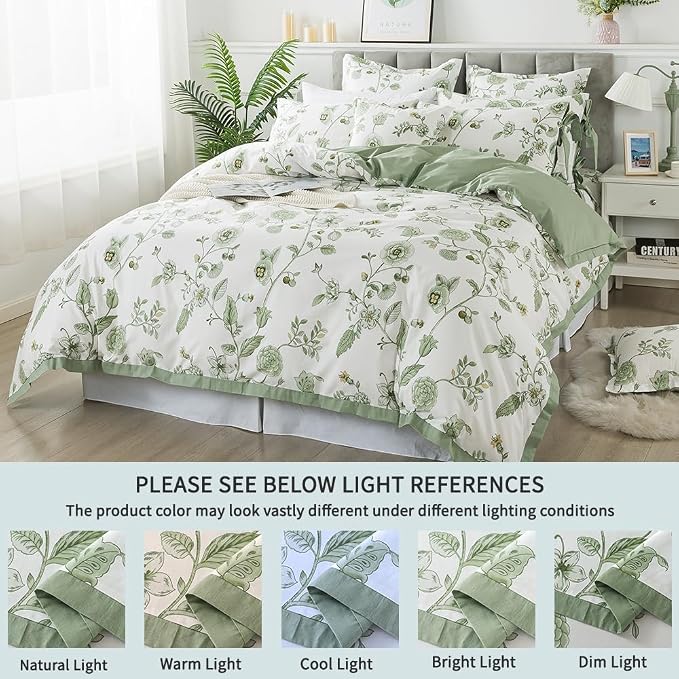 FADFAY Twin XL Duvet Cover Set Floral Bedding Set 100% Cotton College Bedding - Image 7