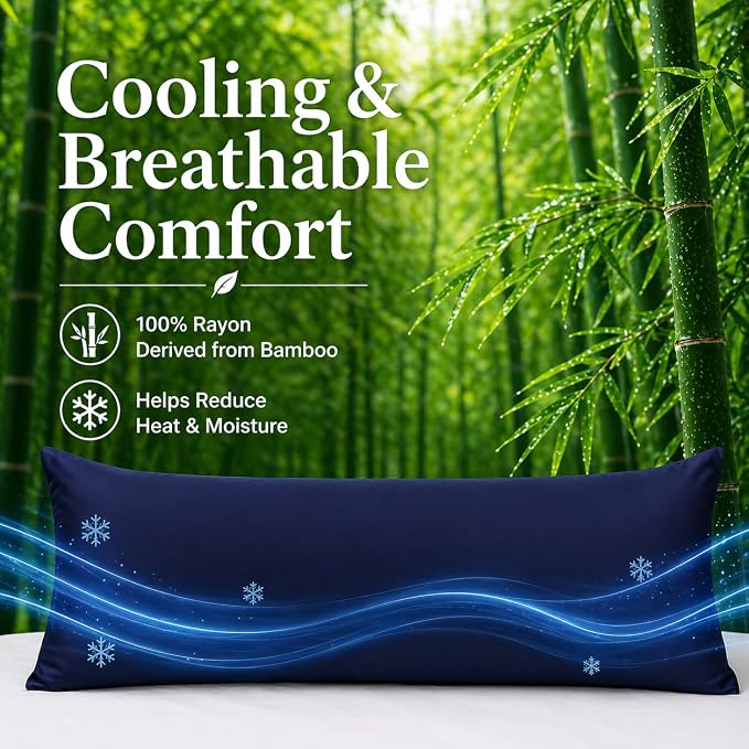 evoLive 100% Rayon Derived from Bamboo Cooling Breathable Body Pillow - Image 2